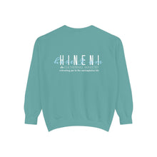 Load image into Gallery viewer, Hineni Awakening Retreat Garment-Dyed Sweatshirt design 2 sides
