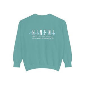 Hineni Awakening Retreat Garment-Dyed Sweatshirt design 2 sides