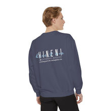 Load image into Gallery viewer, Hineni Awakening Retreat Garment-Dyed Sweatshirt design 2 sides
