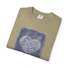 Load image into Gallery viewer, Returning to Essence Retreat Garment-Dyed T-Shirt with Heart Labyrinth
