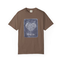 Load image into Gallery viewer, Returning to Essence Retreat Garment-Dyed T-Shirt with Heart Labyrinth
