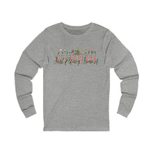 Load image into Gallery viewer, cute elfing around front with Adoration back Holiday Unisex Long Sleeve Tee
