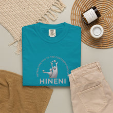 Load image into Gallery viewer, Comfort Colors Tshirt Retreating You  Hineni Logo with back Hey You
