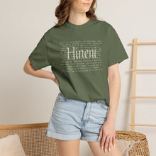 Load image into Gallery viewer, Vivid Hineni Here I Am Paragraph with Jesus Mercy on back
