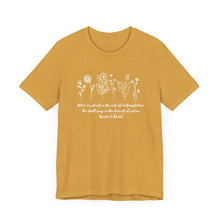 Load image into Gallery viewer, Debbies - Meister Eckhart quote with Wildflowers Heathered Tee
