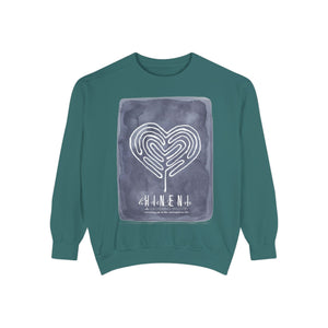Hineni Awakening Retreat Garment-Dyed Sweatshirt design 2 sides