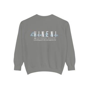 Hineni Awakening Retreat Garment-Dyed Sweatshirt design 2 sides