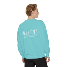 Load image into Gallery viewer, Hineni Awakening Retreat Garment-Dyed Sweatshirt design 2 sides
