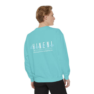 Hineni Awakening Retreat Garment-Dyed Sweatshirt design 2 sides