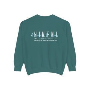 Hineni Awakening Retreat Garment-Dyed Sweatshirt design 2 sides