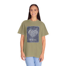 Load image into Gallery viewer, Returning to Essence Retreat Garment-Dyed T-Shirt with Heart Labyrinth
