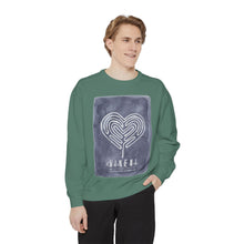 Load image into Gallery viewer, Hineni Awakening Retreat Garment-Dyed Sweatshirt design front only
