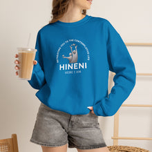 Load image into Gallery viewer, Hineni Retreating You QR Sweatshirt – 'Here I Am'
