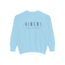 Load image into Gallery viewer, Hineni Awakening Retreat Garment-Dyed Sweatshirt design front only
