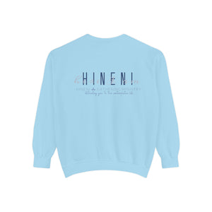 Hineni Awakening Retreat Garment-Dyed Sweatshirt design front only