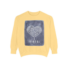Load image into Gallery viewer, Hineni Awakening Retreat Garment-Dyed Sweatshirt design front only
