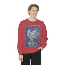 Load image into Gallery viewer, Hineni Awakening Retreat Garment-Dyed Sweatshirt design front only

