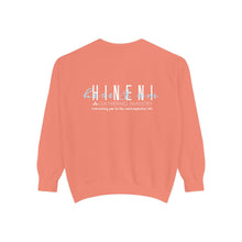 Load image into Gallery viewer, Hineni Awakening Retreat Garment-Dyed Sweatshirt design 2 sides
