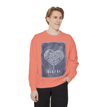 Load image into Gallery viewer, Hineni Awakening Retreat Garment-Dyed Sweatshirt design front only
