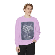 Load image into Gallery viewer, Hineni Awakening Retreat Garment-Dyed Sweatshirt design front only
