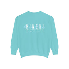 Load image into Gallery viewer, Hineni Awakening Retreat Garment-Dyed Sweatshirt design 2 sides
