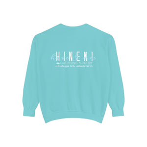 Hineni Awakening Retreat Garment-Dyed Sweatshirt design 2 sides