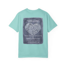 Load image into Gallery viewer, Returning to Essence Retreat Garment-Dyed T-Shirt with Heart Labyrinth
