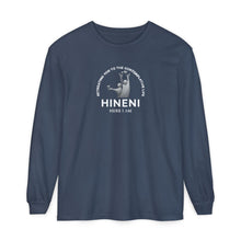 Load image into Gallery viewer, HINENI Presence 'Here I Am' Long Sleeve T‑Shirt
