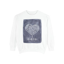 Load image into Gallery viewer, Hineni Awakening Retreat Garment-Dyed Sweatshirt design front only
