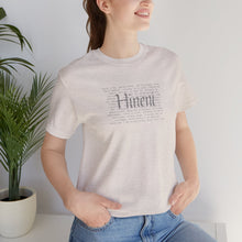 Load image into Gallery viewer, Bella Soft Hineni Tee paragraph front only neutral colors
