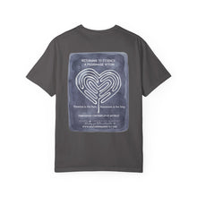Load image into Gallery viewer, Returning to Essence Retreat Garment-Dyed T-Shirt with Heart Labyrinth
