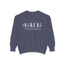 Load image into Gallery viewer, Hineni Awakening Retreat Garment-Dyed Sweatshirt design 2 sides
