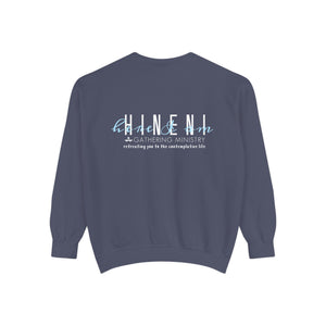Hineni Awakening Retreat Garment-Dyed Sweatshirt design 2 sides