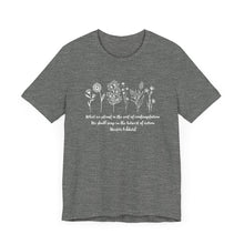 Load image into Gallery viewer, Debbies - Meister Eckhart quote with Wildflowers Heathered Tee
