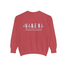 Load image into Gallery viewer, Hineni Awakening Retreat Garment-Dyed Sweatshirt design 2 sides
