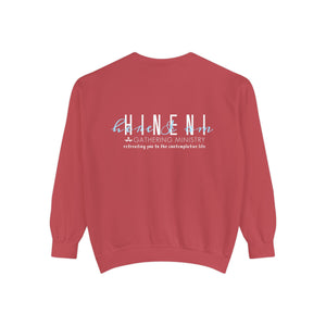 Hineni Awakening Retreat Garment-Dyed Sweatshirt design 2 sides