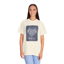 Load image into Gallery viewer, Returning to Essence Retreat Garment-Dyed T-Shirt with Heart Labyrinth
