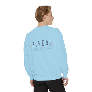 Hineni Awakening Retreat Garment-Dyed Sweatshirt design front only