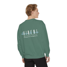Load image into Gallery viewer, Hineni Awakening Retreat Garment-Dyed Sweatshirt design 2 sides
