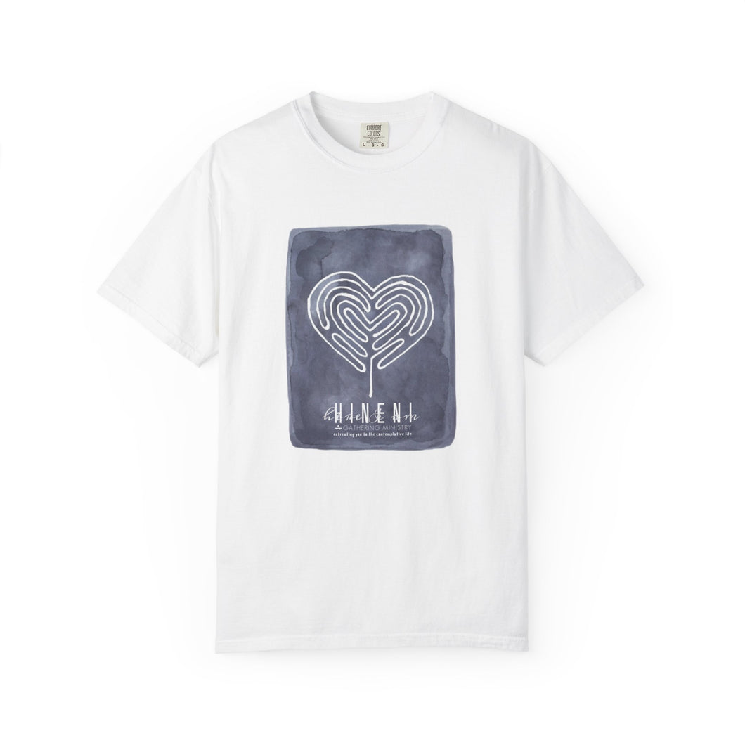 Returning to Essence Retreat Garment-Dyed T-Shirt with Heart Labyrinth