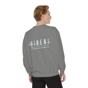 Hineni Awakening Retreat Garment-Dyed Sweatshirt design 2 sides