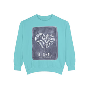 Hineni Awakening Retreat Garment-Dyed Sweatshirt design 2 sides