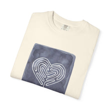 Load image into Gallery viewer, Returning to Essence Retreat Garment-Dyed T-Shirt with Heart Labyrinth
