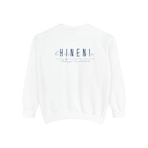 Hineni Awakening Retreat Garment-Dyed Sweatshirt design front only