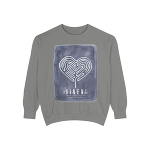Hineni Awakening Retreat Garment-Dyed Sweatshirt design front only