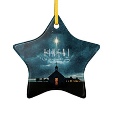 Load image into Gallery viewer, Keepsake Ornament — 'Hineini Unspeakable Joy' Star-Shaped Ceramic Christmas Ornament
