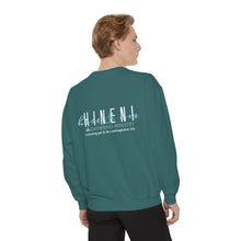 Load image into Gallery viewer, Hineni Awakening Retreat Garment-Dyed Sweatshirt design 2 sides
