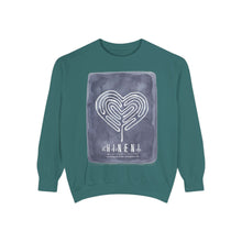 Load image into Gallery viewer, Hineni Awakening Retreat Garment-Dyed Sweatshirt design front only

