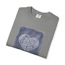 Load image into Gallery viewer, Returning to Essence Retreat Garment-Dyed T-Shirt with Heart Labyrinth
