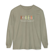 Load image into Gallery viewer, Fall Hineni Logo Comfort Colors Long Sleeve Tee
